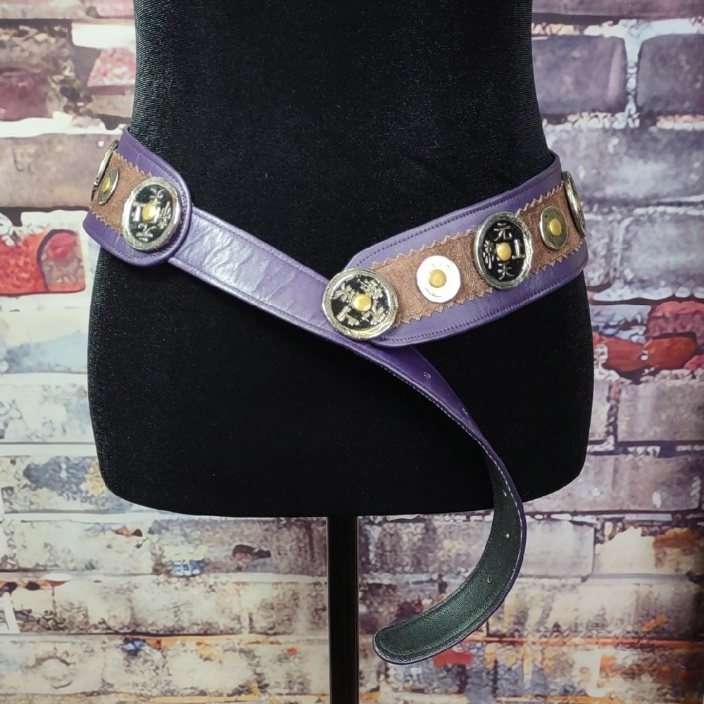 Vintage Laise Adzer Leather/Coin Belt